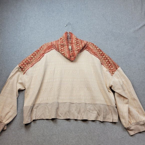 We The Free Beige and Rust Crop Top - Picture 1 of 10